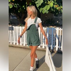 Princess Polly Overalls. Hunter green. Size 8. Worn once. Perfect condition